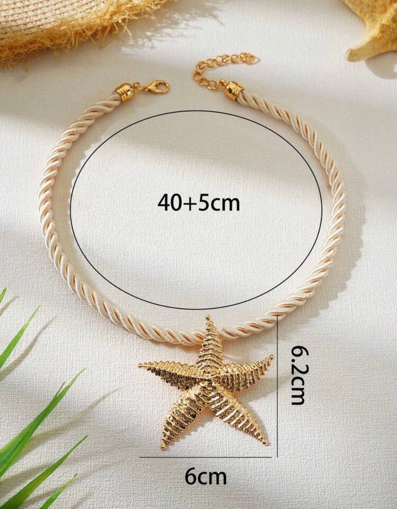 Gold starfish necklace