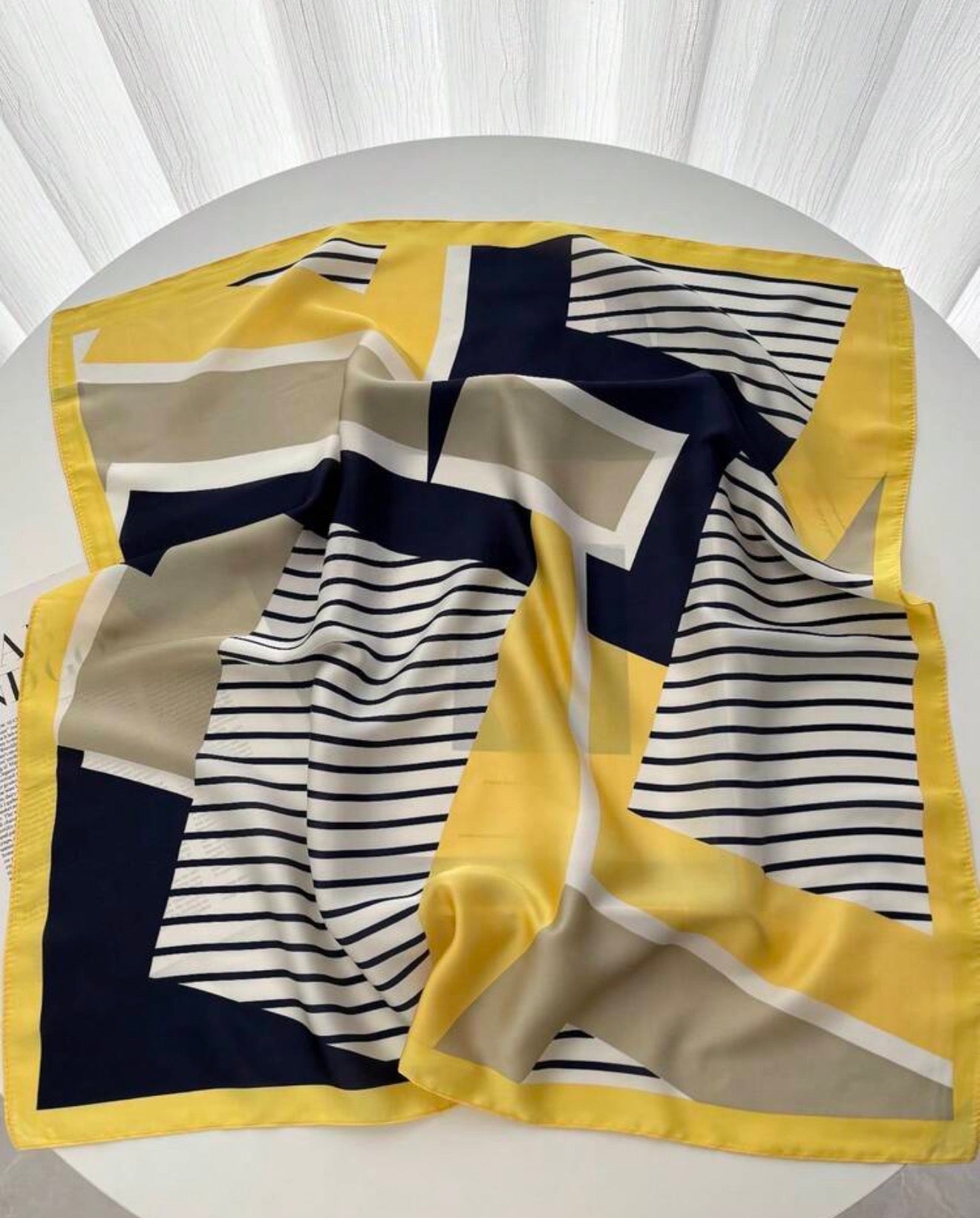 Navy Yellow scarf